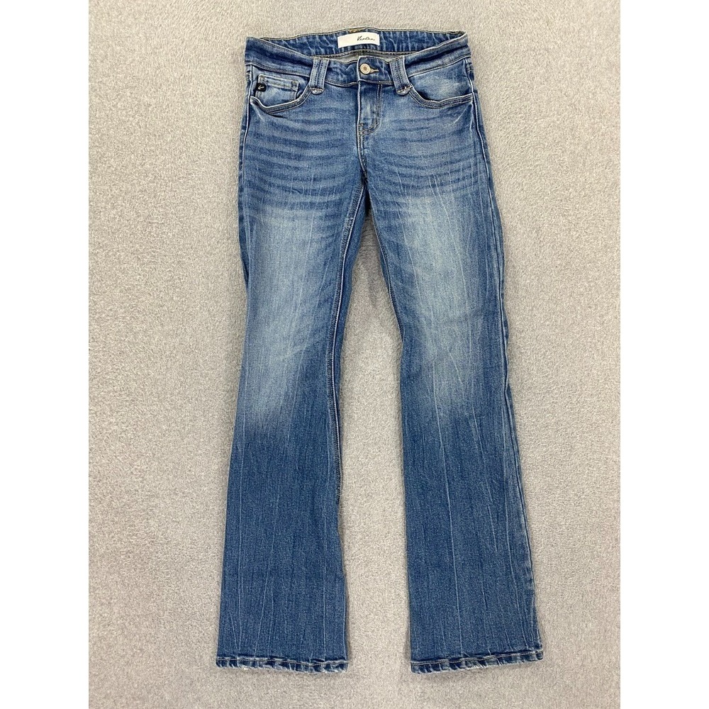 KanCan Jeans Womens Size 1/24 Boot Distressed Medium Wash Low Rise Denim 27x31